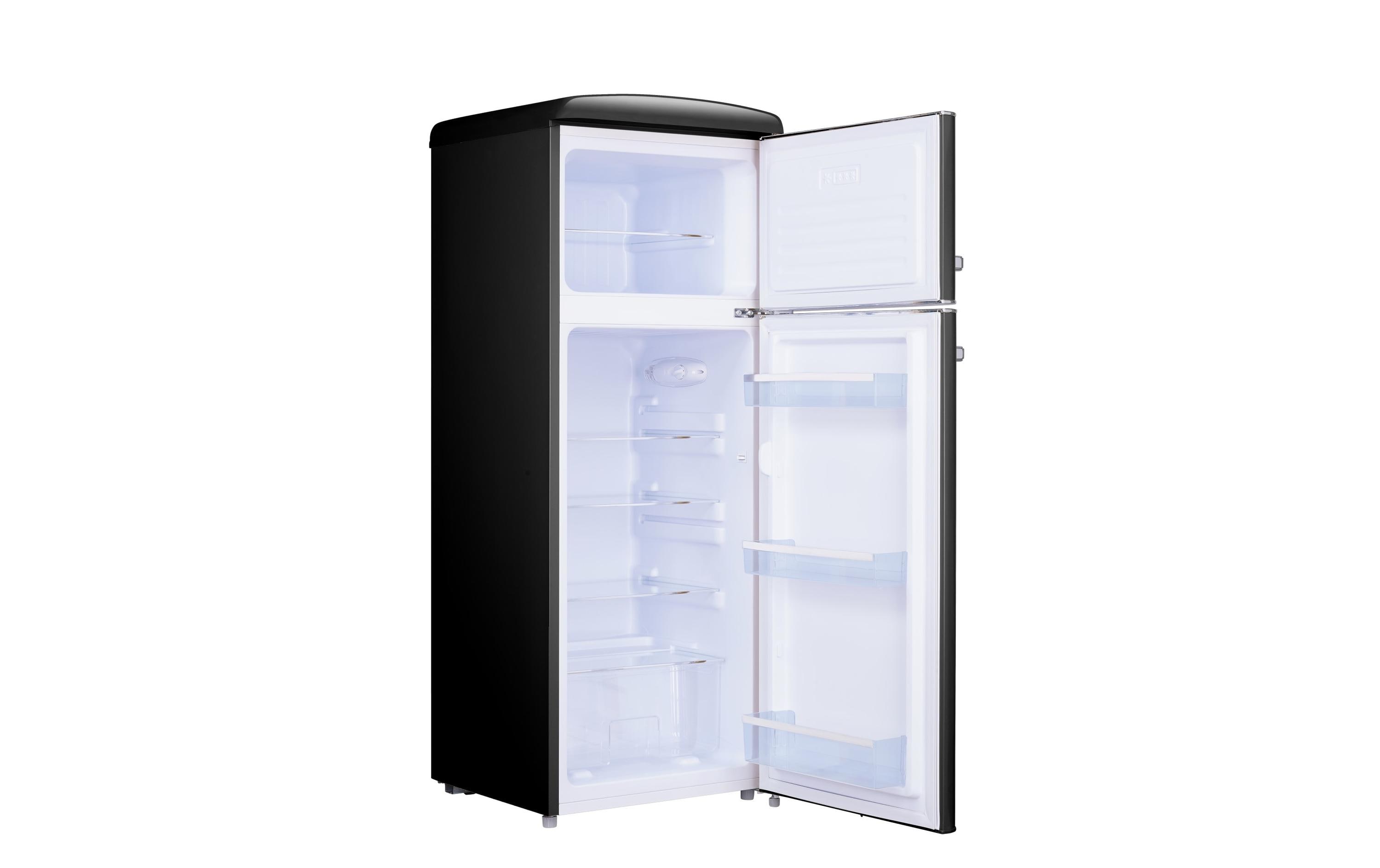Kühlschrank KS3666 Schwarz, Rechts<br>Freistehender Kühlschrank im Retro-Design