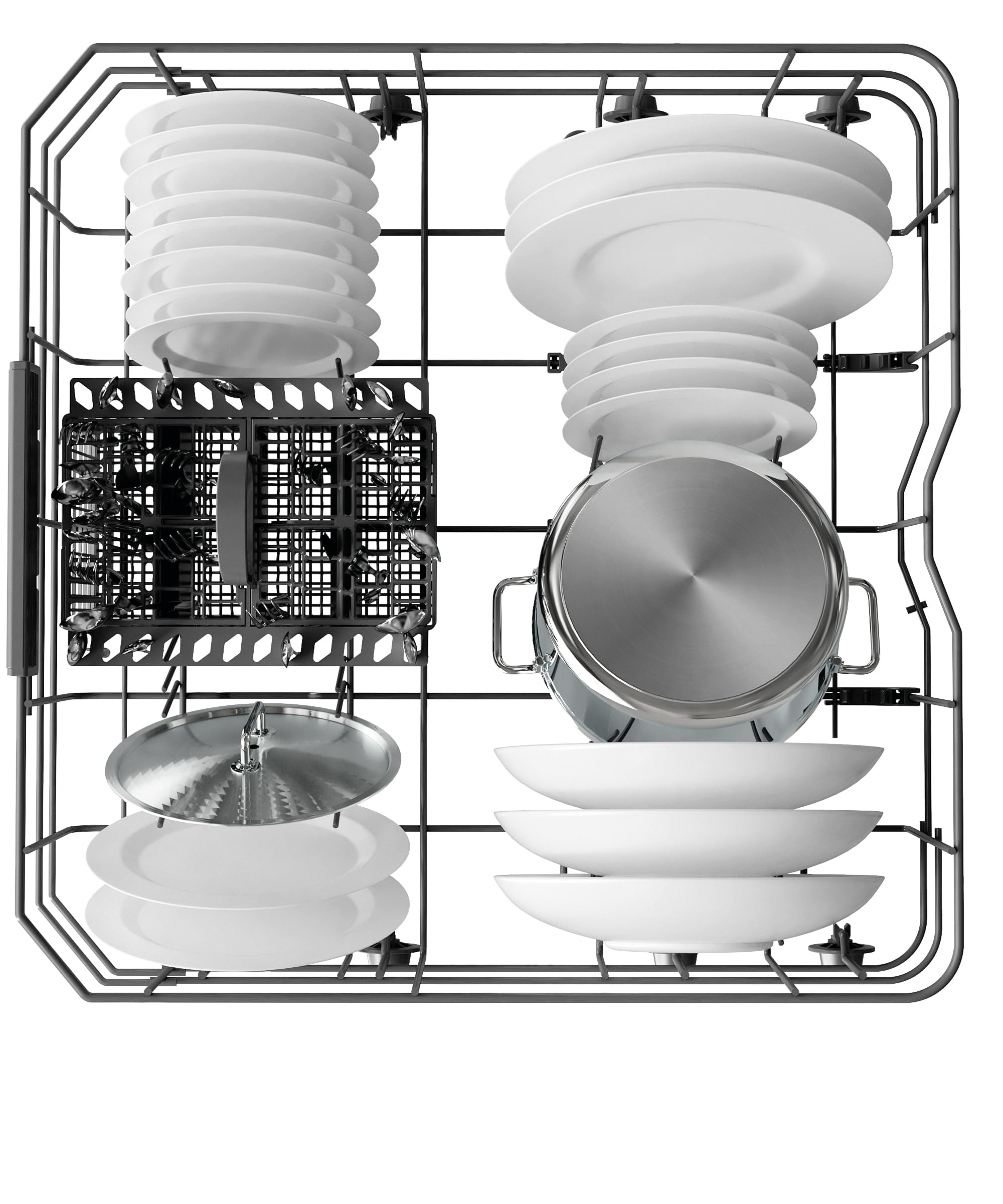 Lave vaisselle encastrable 60 cm Whirlpool WBC3C26 - Lave vaisselle integrable Bandeau blanc - Classe énergétique A++ / Affichage temps restant - Dépa