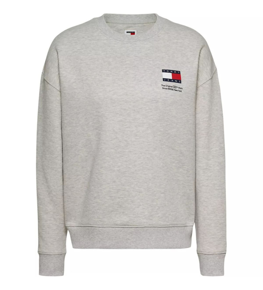 Moletom Tommy Jeans com Bandeira Cinza