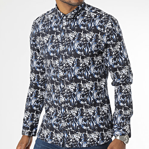 Chemise Manches Longues Holy Blanc Bleu Marine