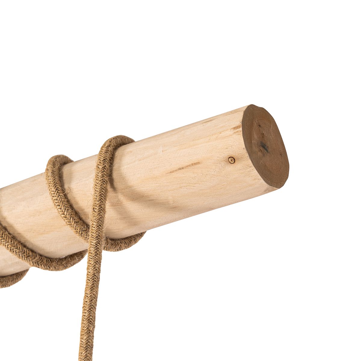 Landelijke hanglamp zwart met hout 3-lichts - Yura