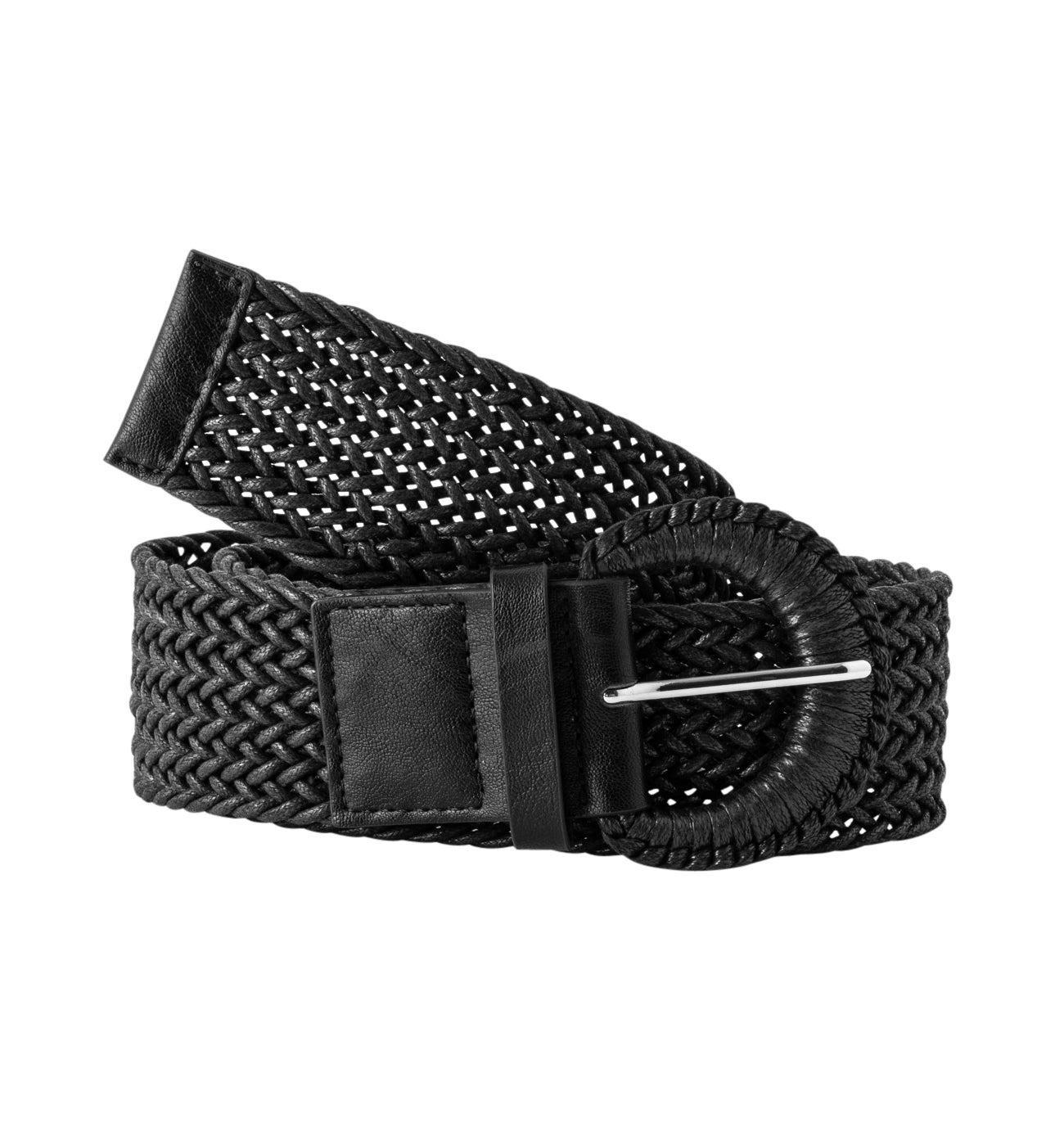 Large ceinture tressée Femme - Noir