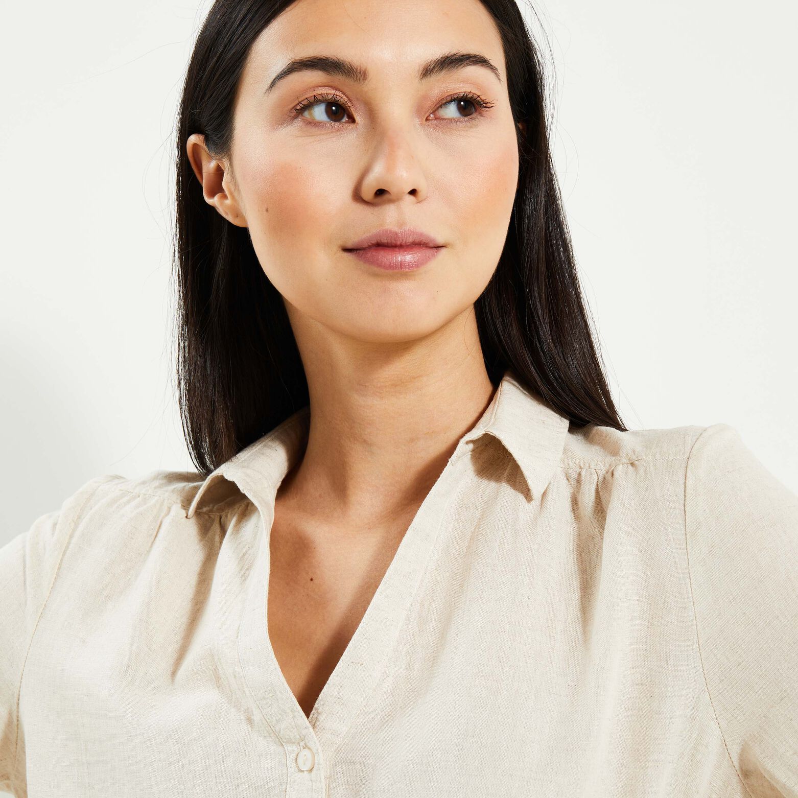 Blouse en coton et lin femme