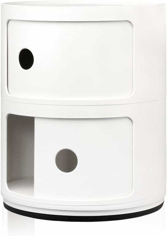 Kartell Componibili, 2 Elements, Weiß, Runde Basis