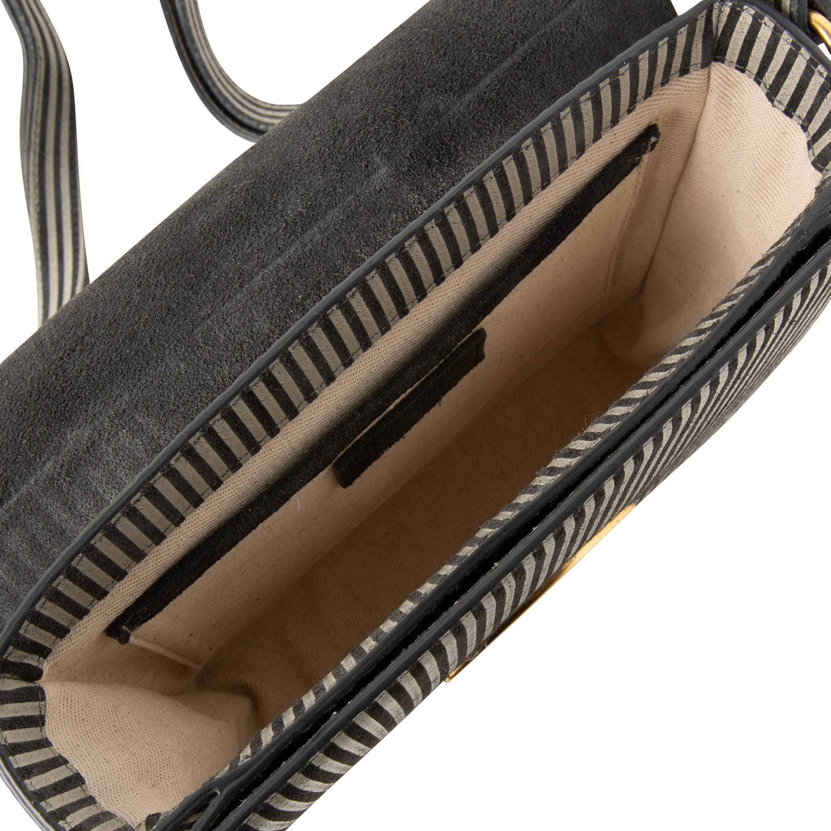DIVILUZ - Sac bandoulière rayé en cuir | Noir