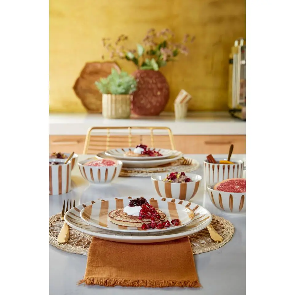 Mica Decorations Elsie Dinerbord - Assorti - H3 x Ø26 cm - Bruin