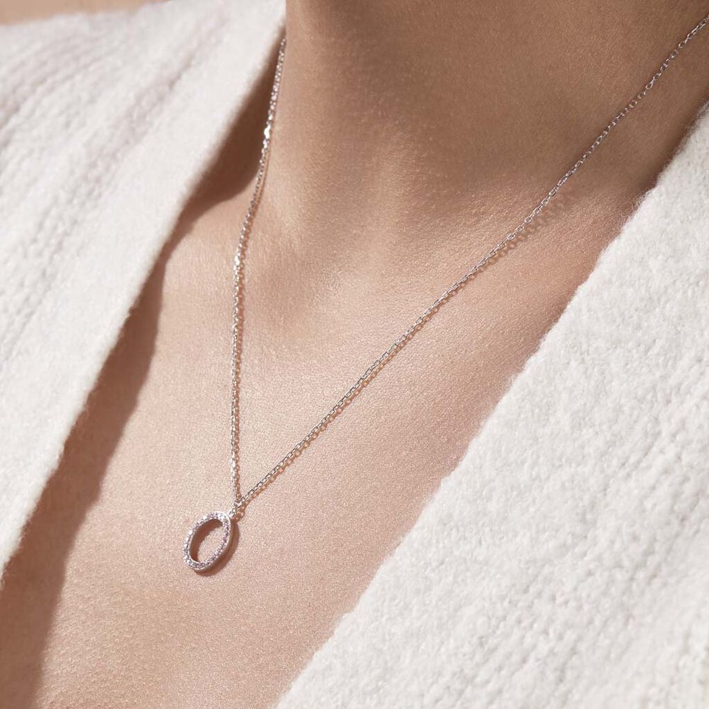 Collier Ambroisie Argent Blanc Oxyde De Zirconium
