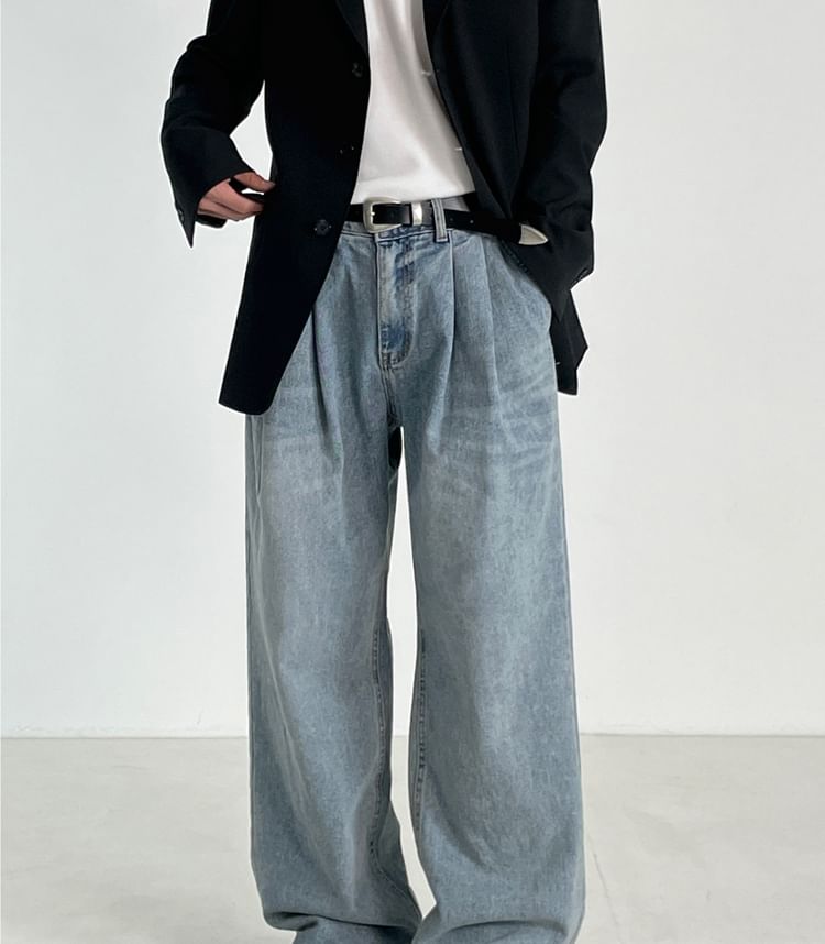 MRCYC - Mid Rise Washed Wide Leg Jeans