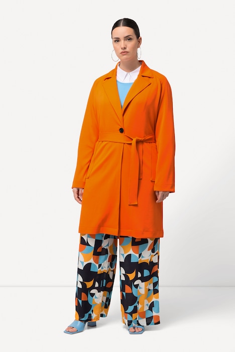 Jersey-Trenchcoat, Reverskragen, Bindegürtel, Raglan-Langarm