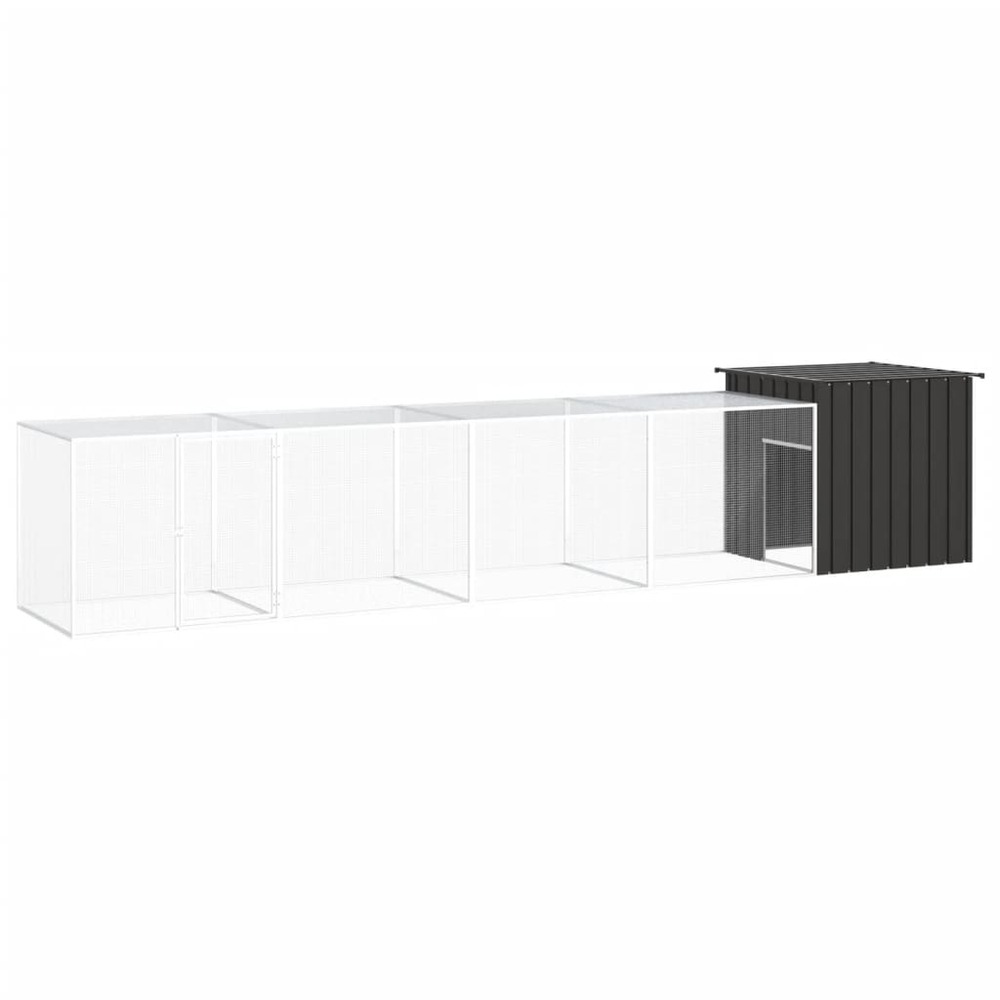 Poulailler anthracite 500x91x100 cm acier galvanisé