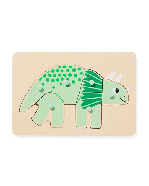 puzzle à encastrement en bois dino