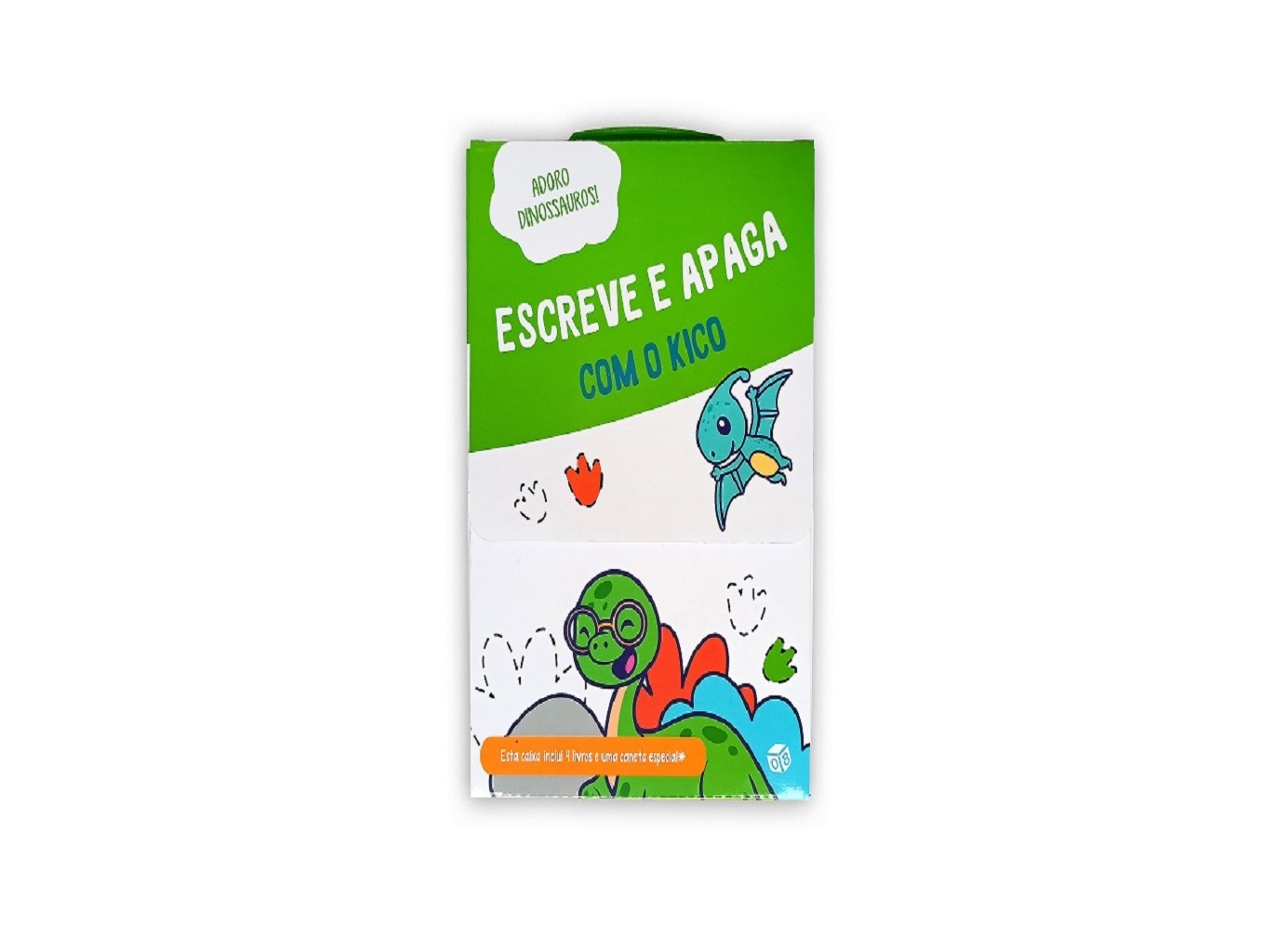 LIVRO ADORO DINOSSAUROS! ESCREVE E APAGA COM O KICO