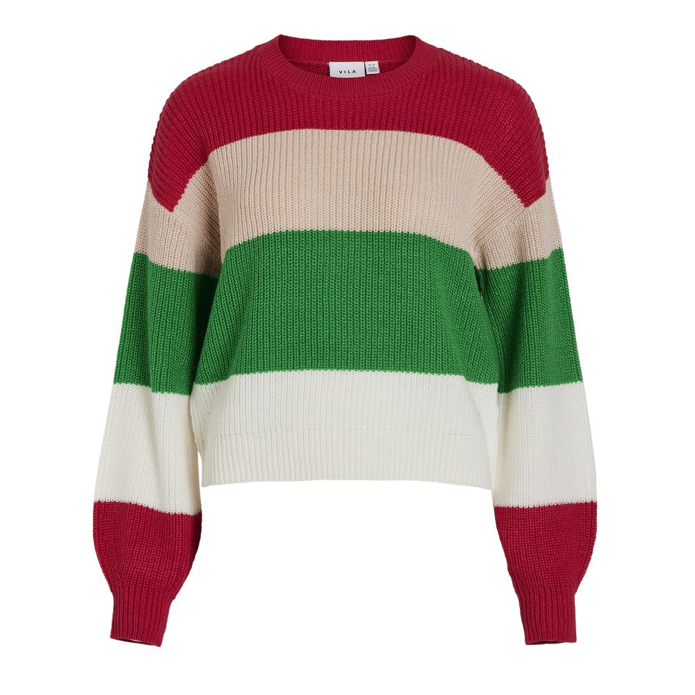 Vila Pull Rose/Vert Femme Vila Love