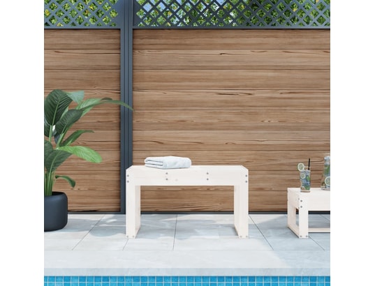 VIDAXL - Banc de jardin blanc 80x38x45 cm bois massif de pin