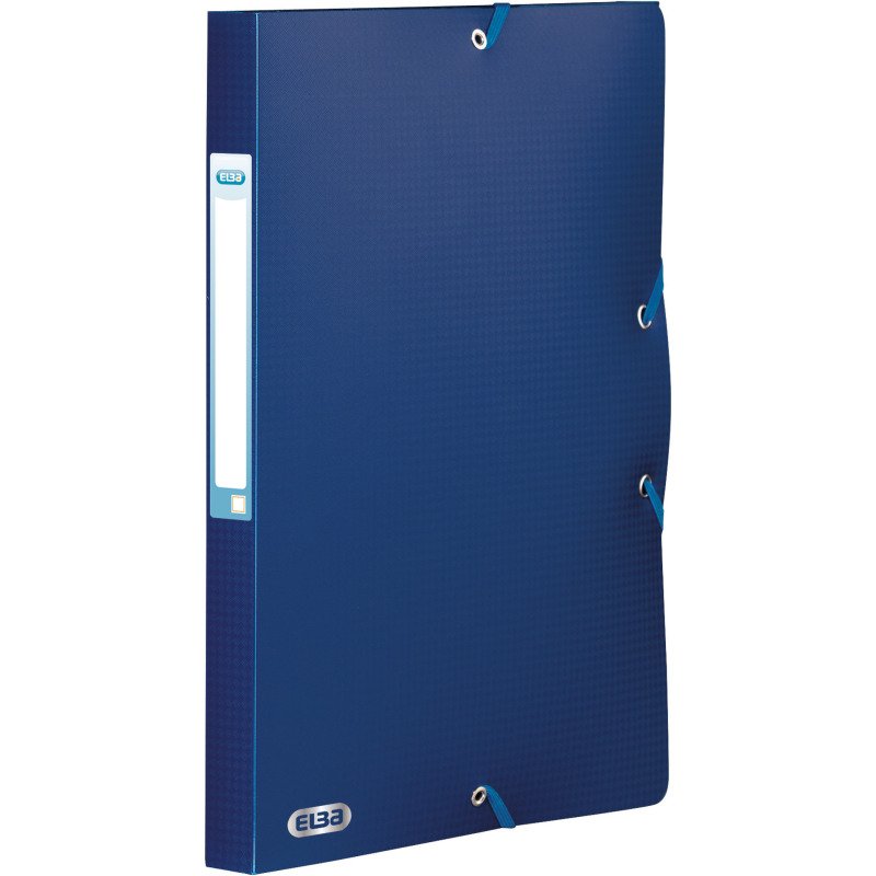 Chemise box plastique Oxford 24 x 32 cm dos 2,5 cm couleur