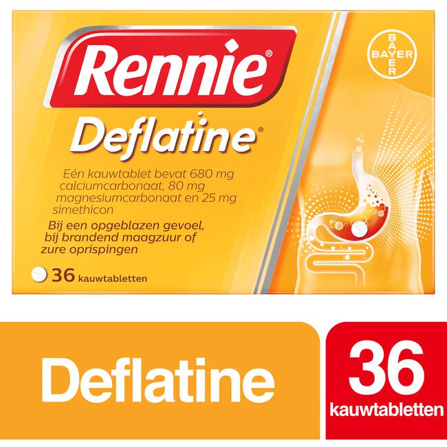 Rennie Deflatine Kauwtabletten Bij Opgeblazen Gevoel Of Winderigheid 36 Stuks