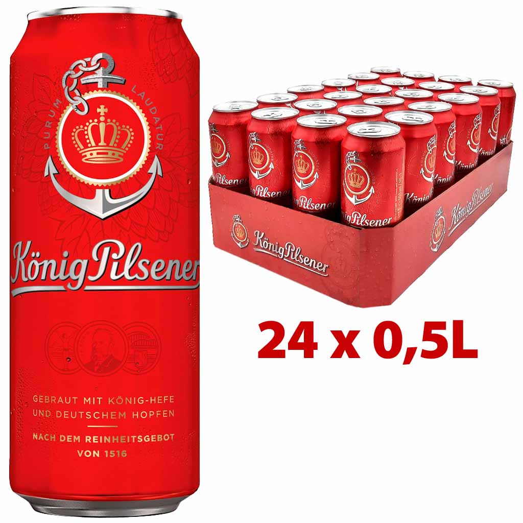 24x König Pilsener Bier je 0,5L Dosen = 12L MHD:30.9.25