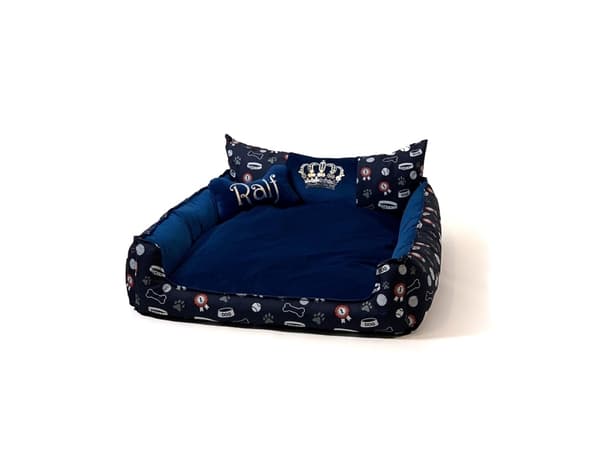 GO GIFT Hunde- og katteseng XL - navy blue - 100x80x18 cm