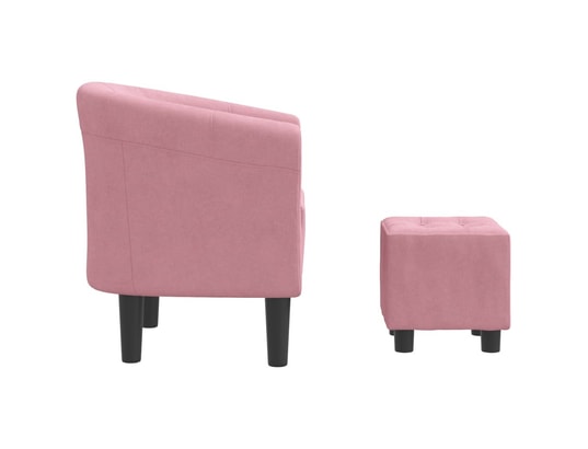 VIDAXL - Fauteuil cabriolet avec repose-pied rose velours