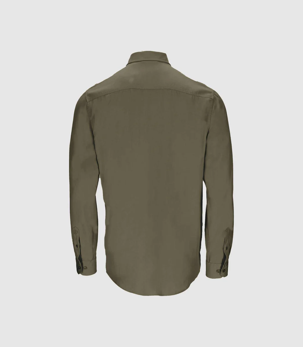 Chemise unie casual kaki JULIEN