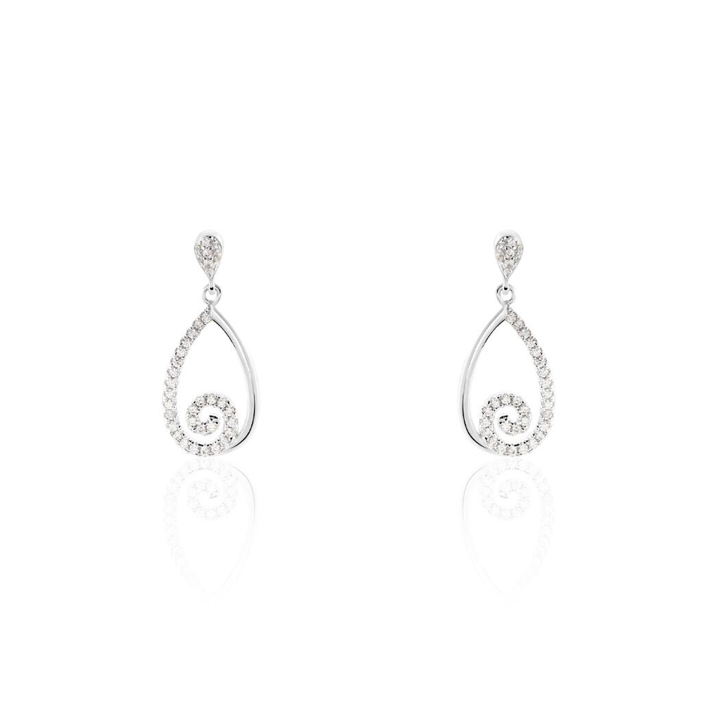 Boucles D'oreilles Pendantes Argent Blanc Lavaratus Oxyde De Zirconium