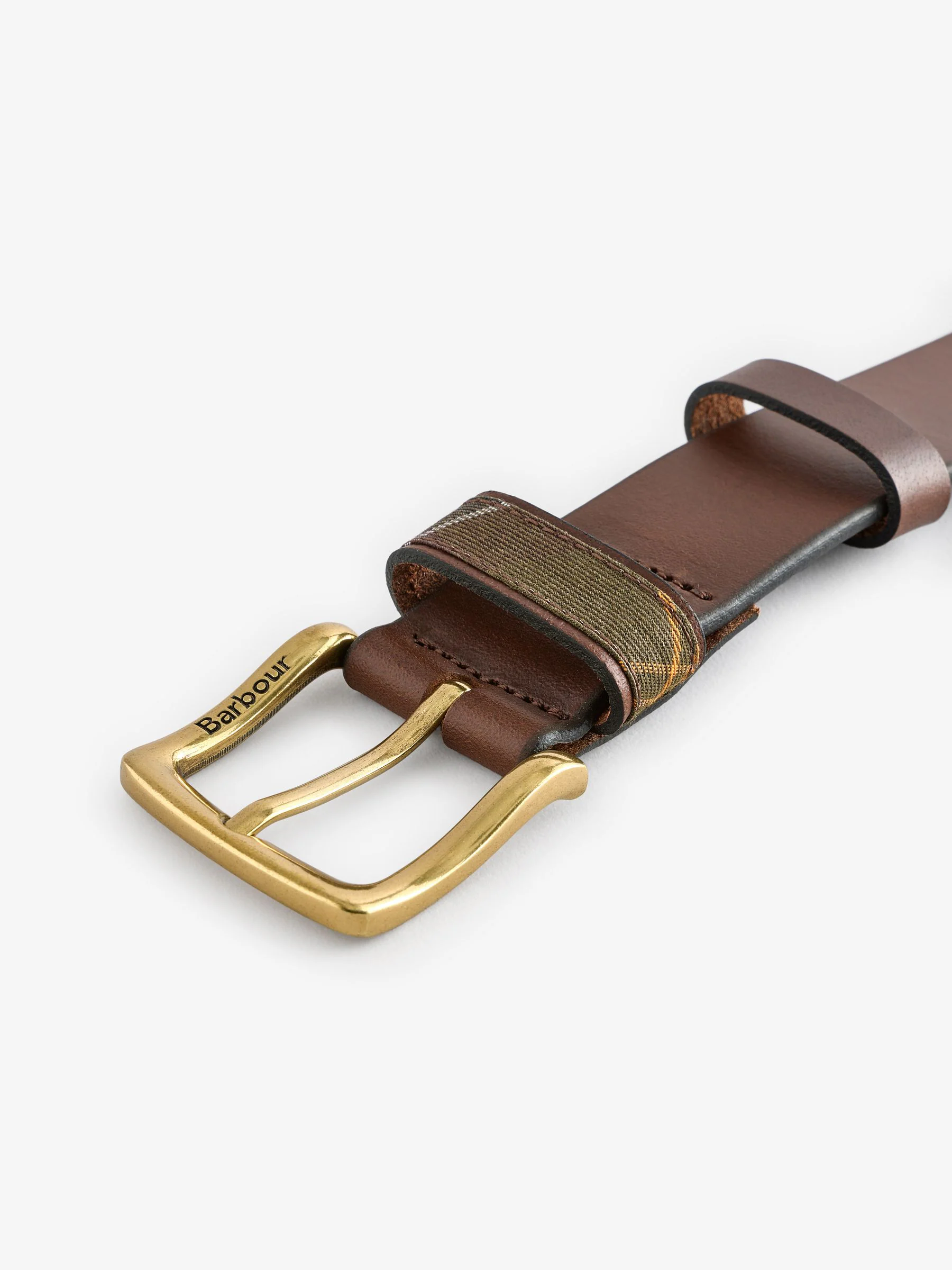 Bruin - Barbour® Esk Leren Tartan Riem