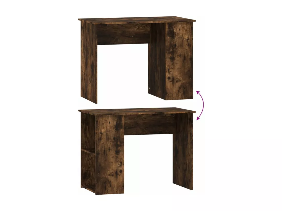 Bureau chêne fumé 100x55x75 cm bois d'ingénierie