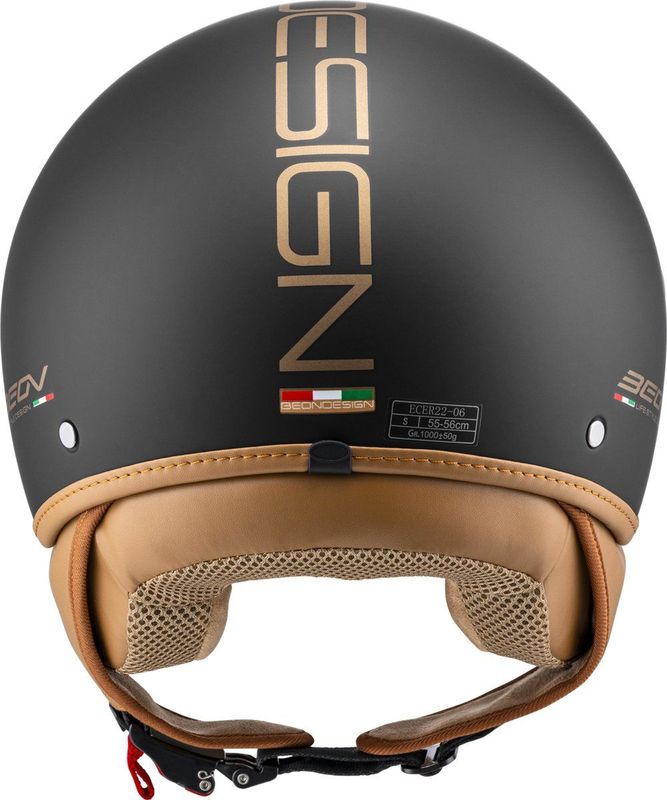 BEON Design Luxe - Jethelm - Mat Zwart - Scooterhelm - Geschikt voor Vespa en Brommer