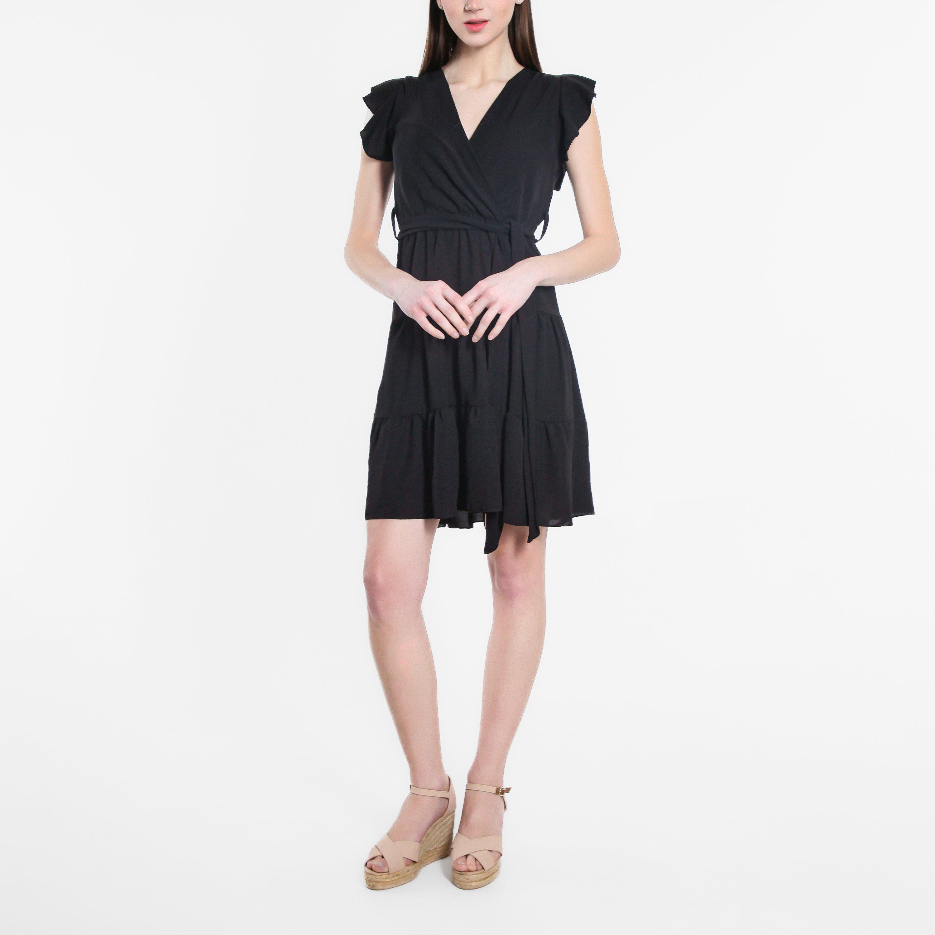 Be You Frill Frill Sleeve Tie Waist Short Dress