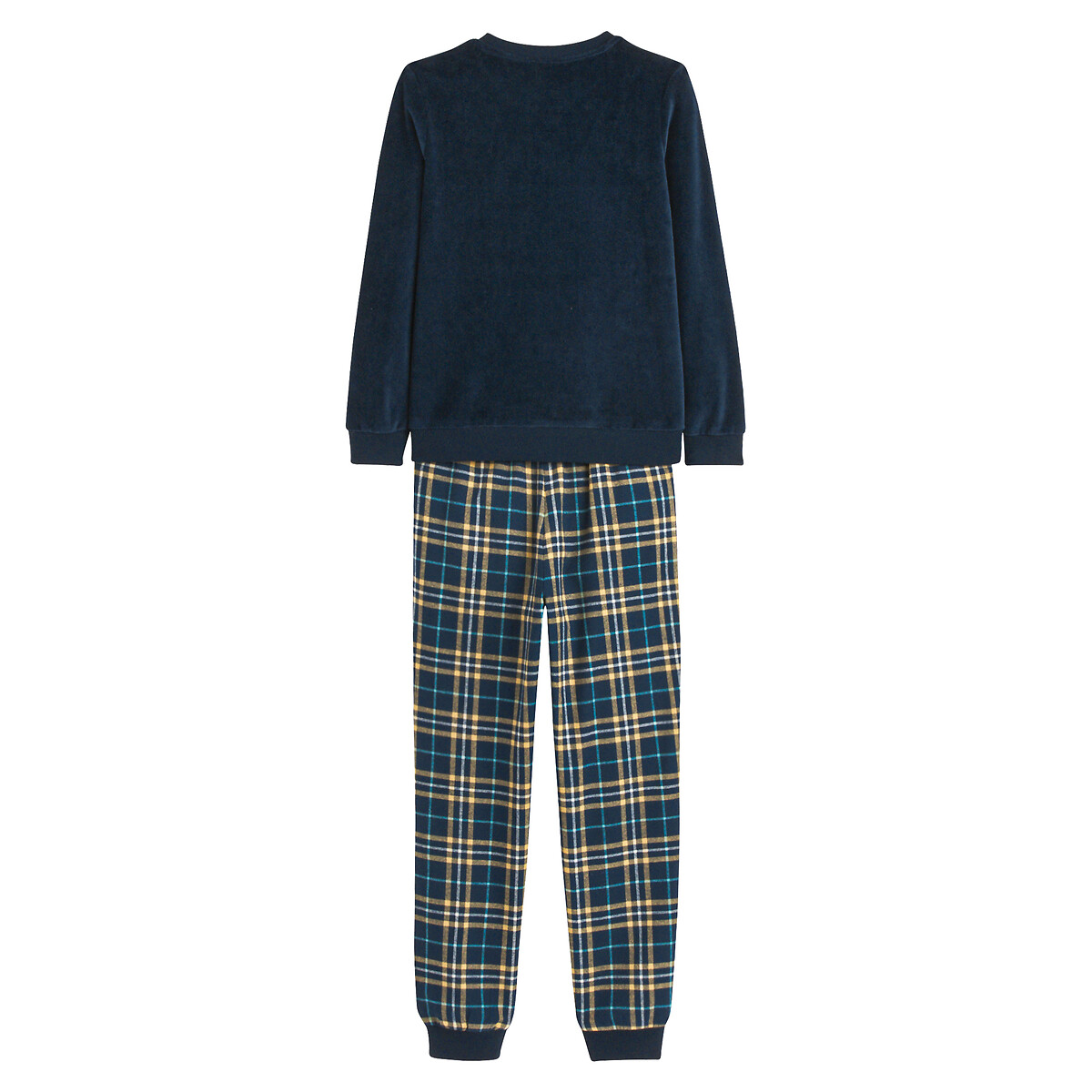 COLEÇÕES LA REDOUTE<br>Pijamas de veludo e flanela, com estampa de montanhas e xadrez