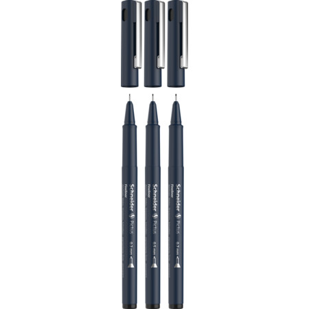 Schneider Pictus 3er Etui Fineliner - schwarz - Gemischt