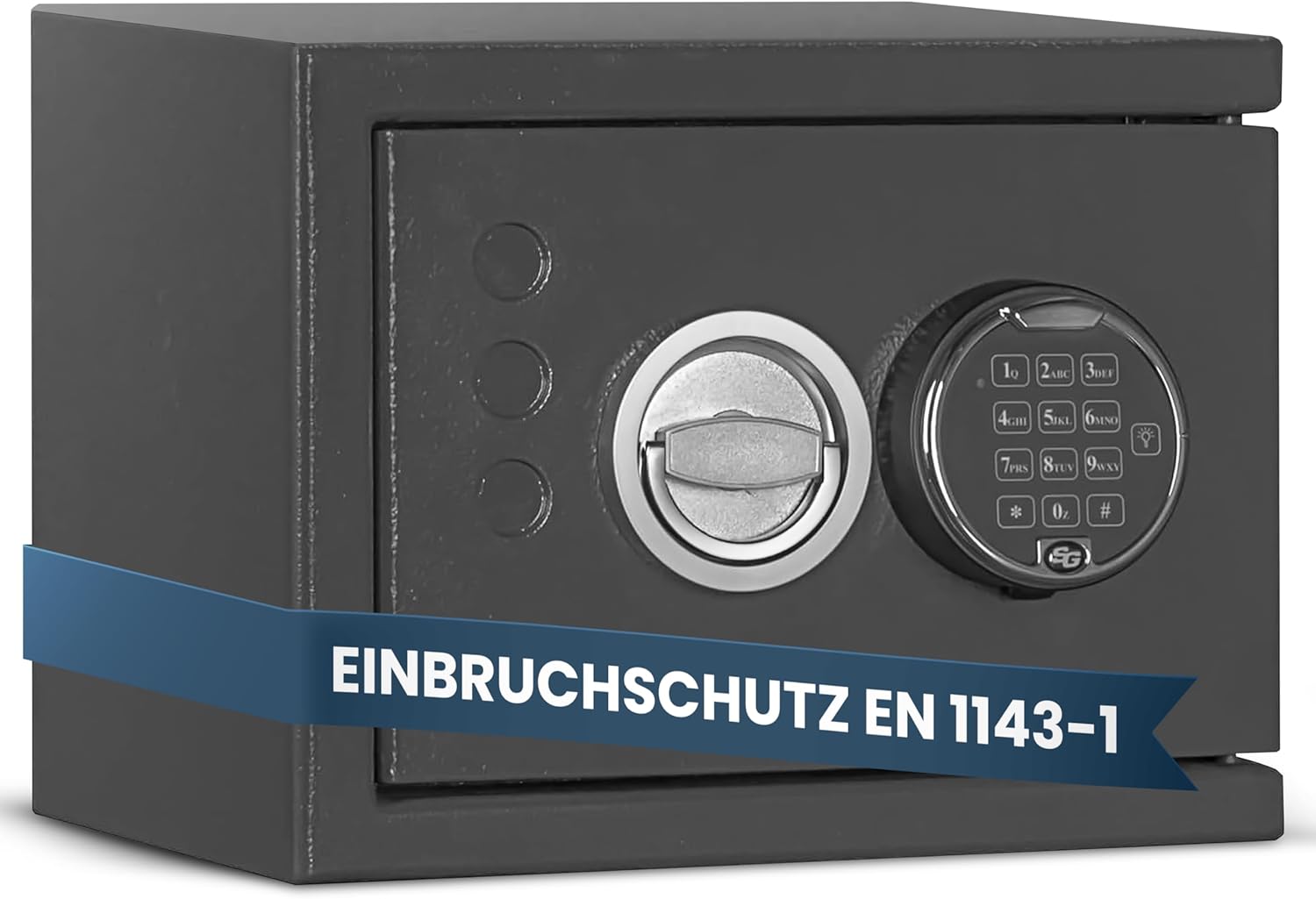 Kurzwaffenschrank KWT 800 mit Zahlenschloss, Widerstandsgrad 0, Einbruchschutz EN 1143-1, Kurzwaffentresor mit elektr. Zahlenschloss Klasse 0