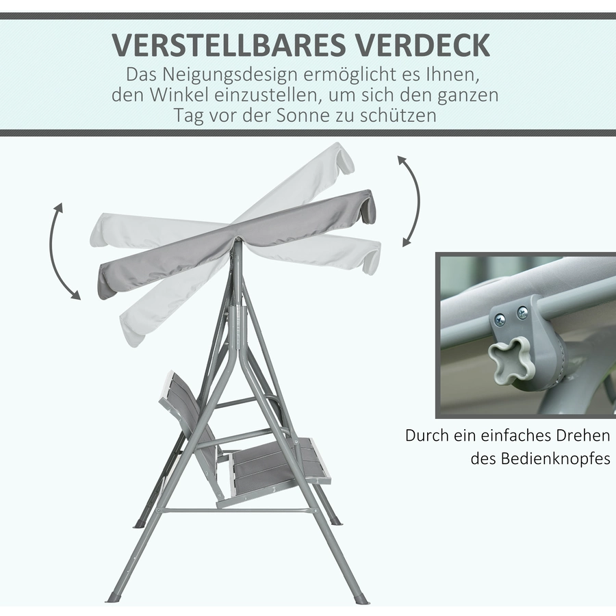 Outsunny Hollywoodschaukel mit Dach grau