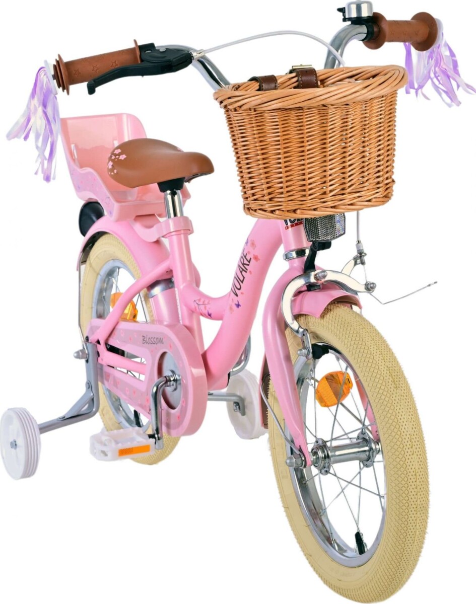 Volare - Børnecykel Med Støttehjul - 14'' Tommer - Blomster Pink