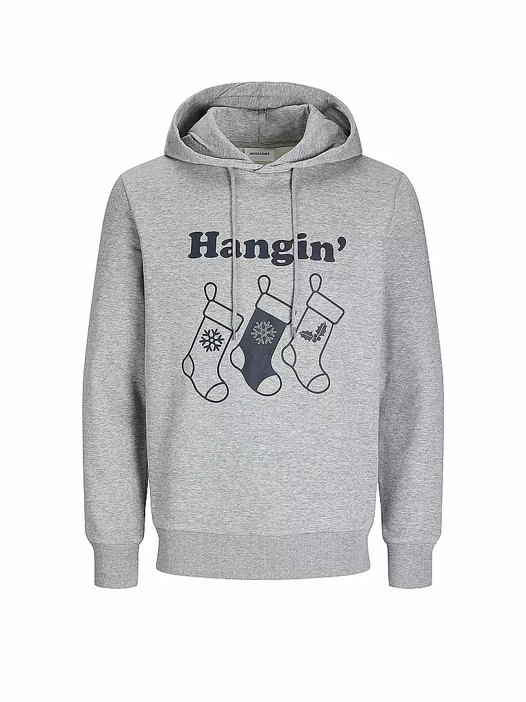 JACK & JONES Kapuzensweater - Hoodie JJXMAS  hellgrau