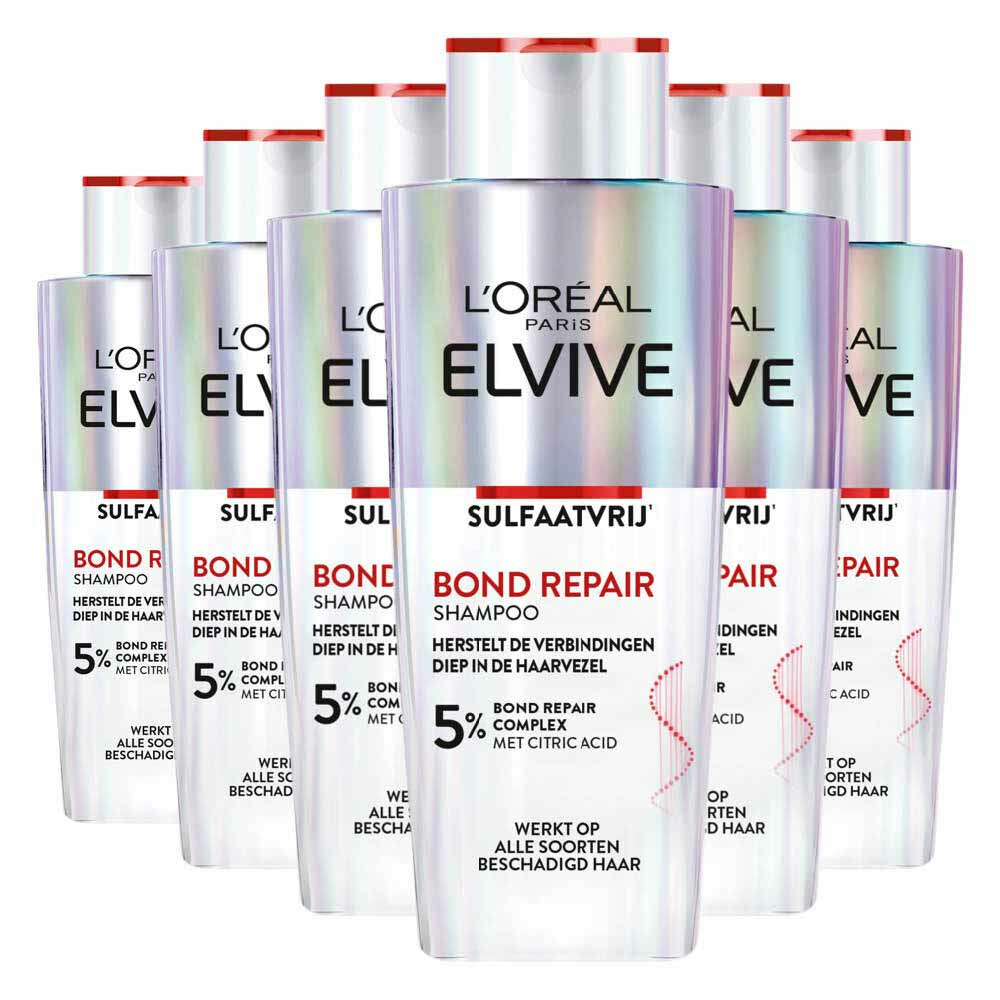 6x L'Oréal Elvive Bond Repair Shampoo200 ml