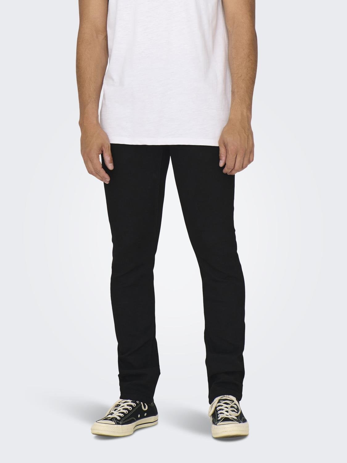 ONSLOOM Mid Rise Slim Fit Jeans Black Denim