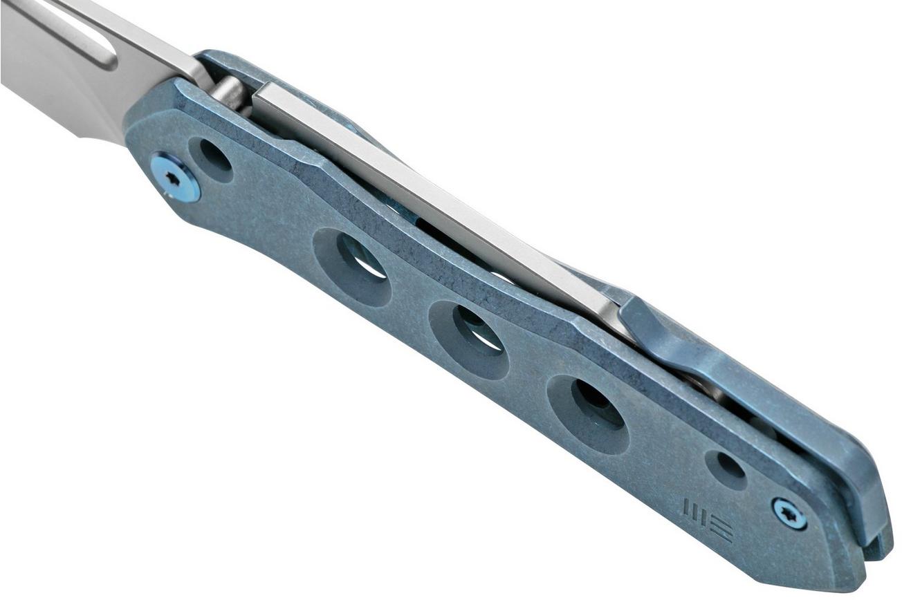 WE Knife Vision R 21031-3 Blue Titanium, Silver Bead Blasted zakmes, Snecx design
