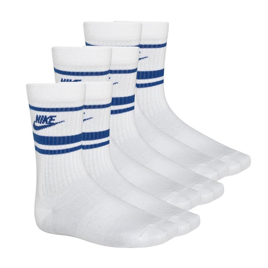 Nike Chaussettes NSW Crew Essential Pack de 3 - Blanc/Bleu