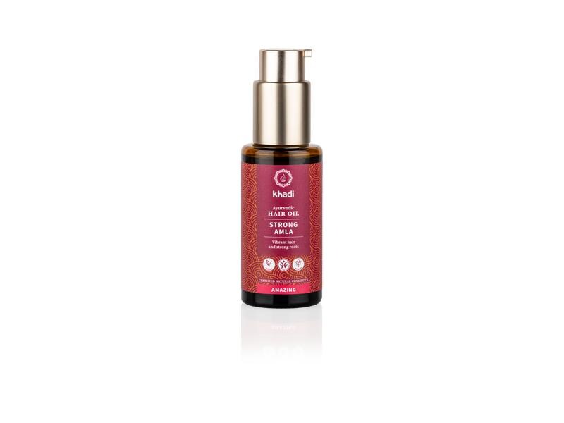 khadi Haaröl ayurvedisch Strong Amla 50 ml Veganes Haröl mit Ayurvedischen Wirkkraft des khadi Elixiers stärkt die Haarwurzeln für dichtes, kräftiges Haar