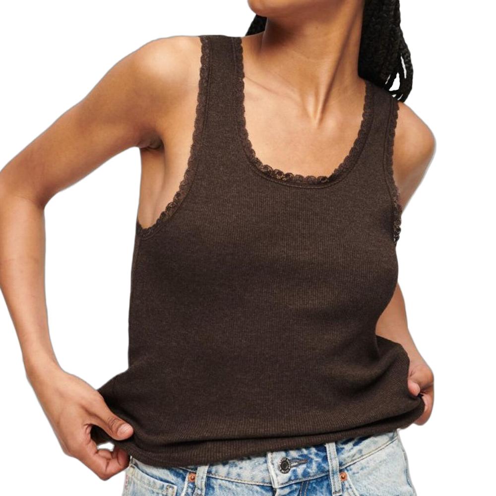 Superdry Débardeur Marron Femme Superdry Vintage Lace