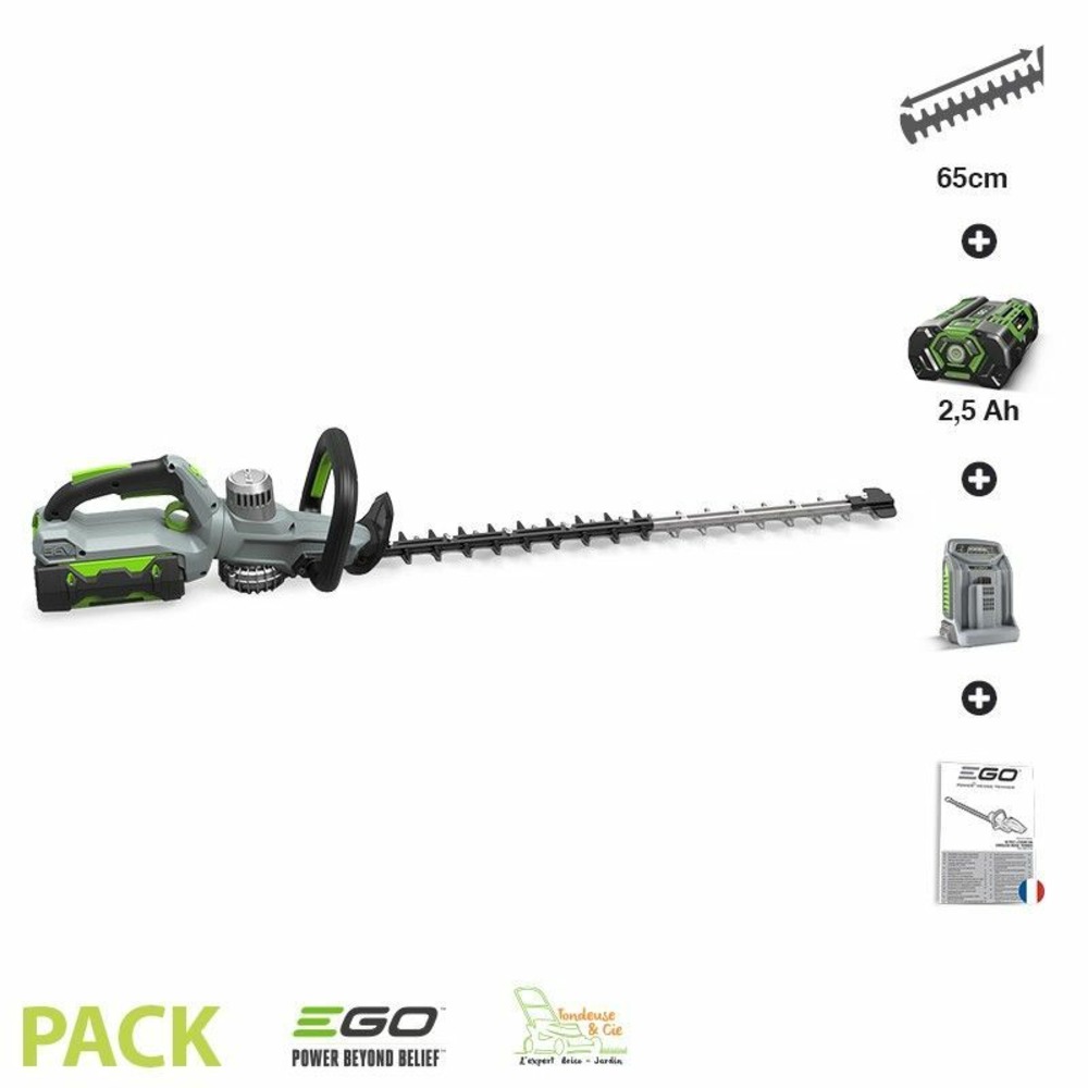 Pack taille-haies sans fil avec batterie 2,5ah et chargeur inclus ego ht6500e