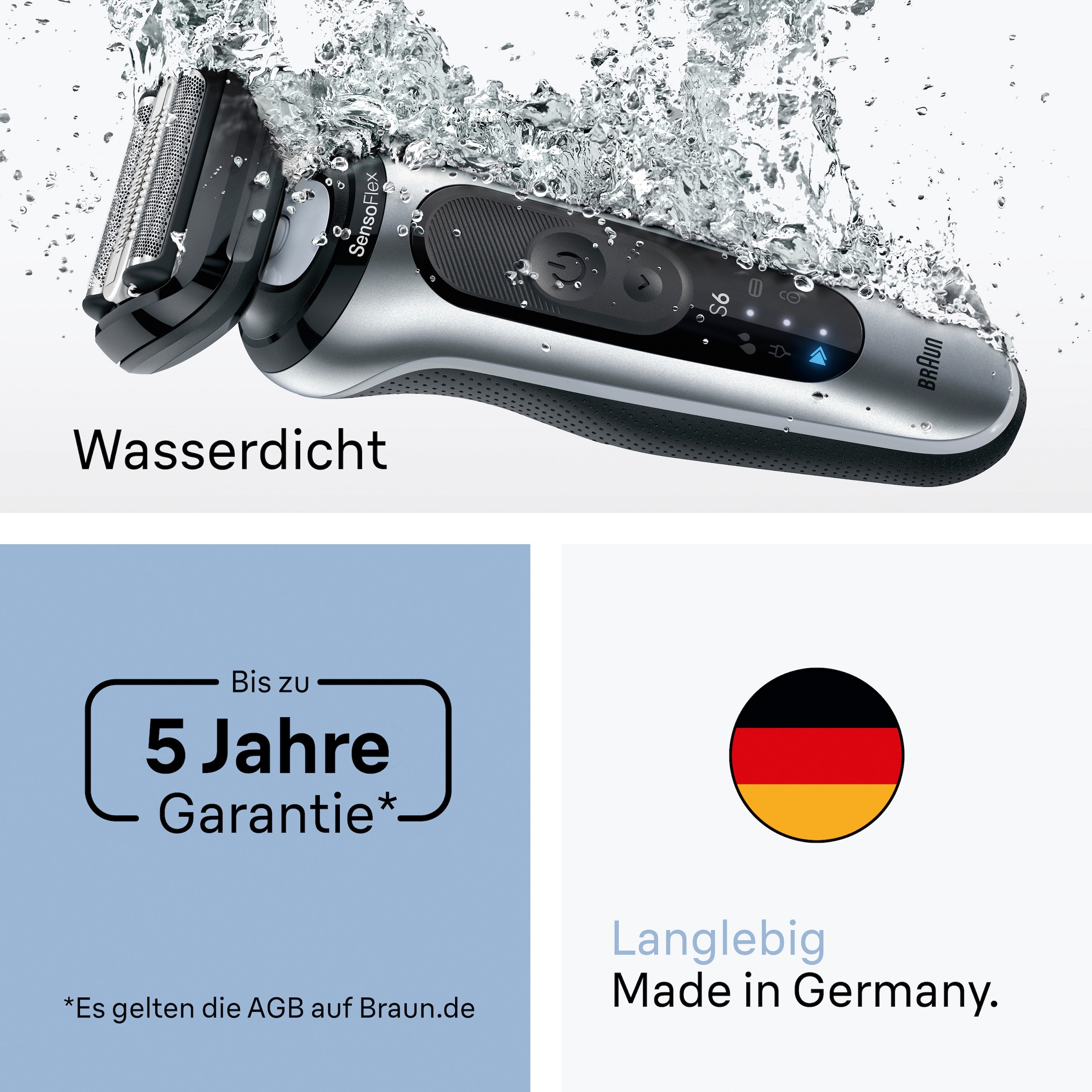Braun Elektrorasierer »Series 6 62-S7650CC« Smart Care Center 2 Stk. Aufsätze 100% wasserdicht, mit 4in1 SmartCare Center, +2 Aufsätze
