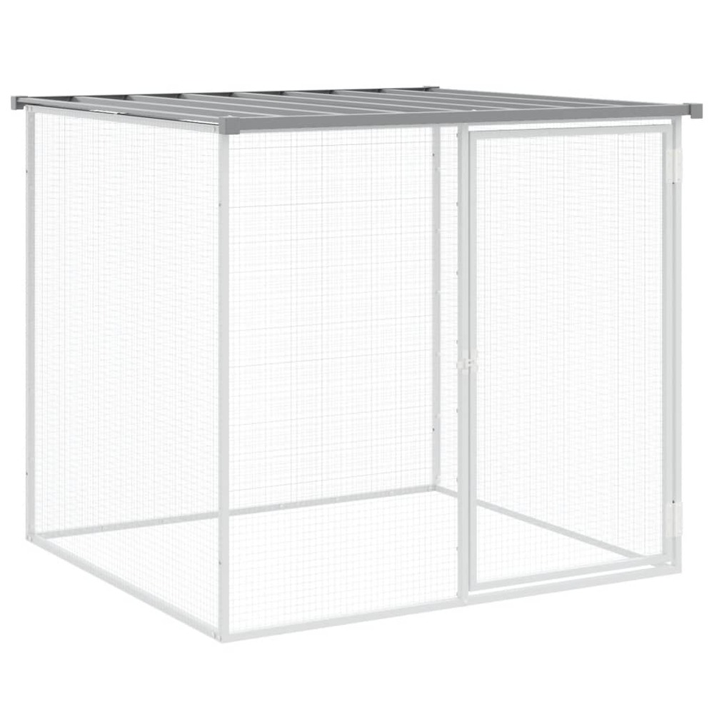 Poulailler avec toit gris clair 603x98x90 cm acier galvanisé