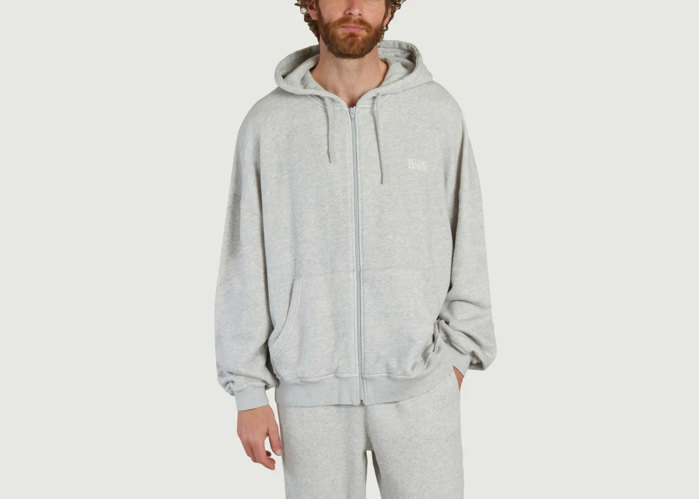 Hoodie zippé siglé coupe ample Kodytown American Vintage