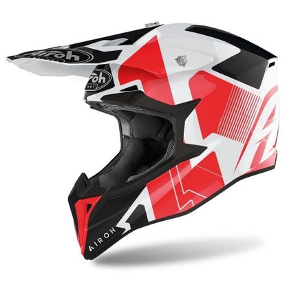 Casque cross Airoh WRAAP - RAZE - RED GLOSS 2023 - Rouge / Gris