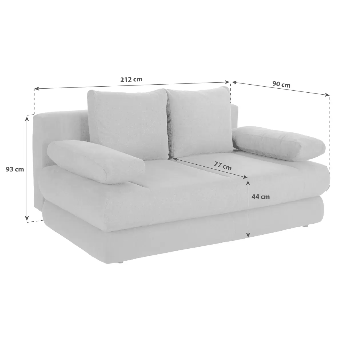 Schlafsofa Clipso 140x201 Grau