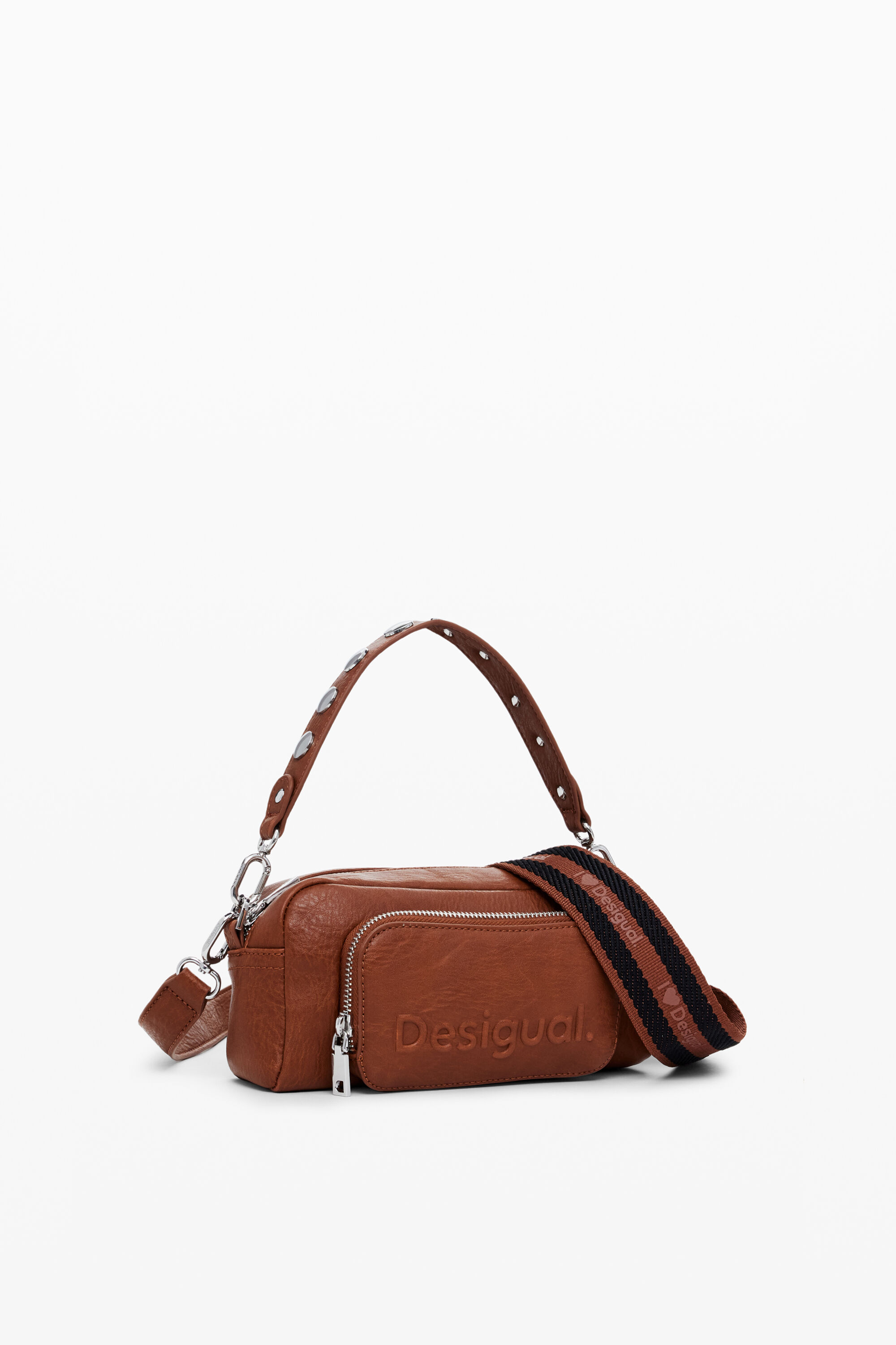 Bolsa transversal com vários bolsos