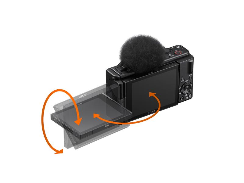 Sony Fotokamera ZV-1F Vlog-Kamera ZV-1F | Digitalkamera (verstellbares Display, 4K Video, Zeitlupe, Vlog-Funktionen) – Schwarz