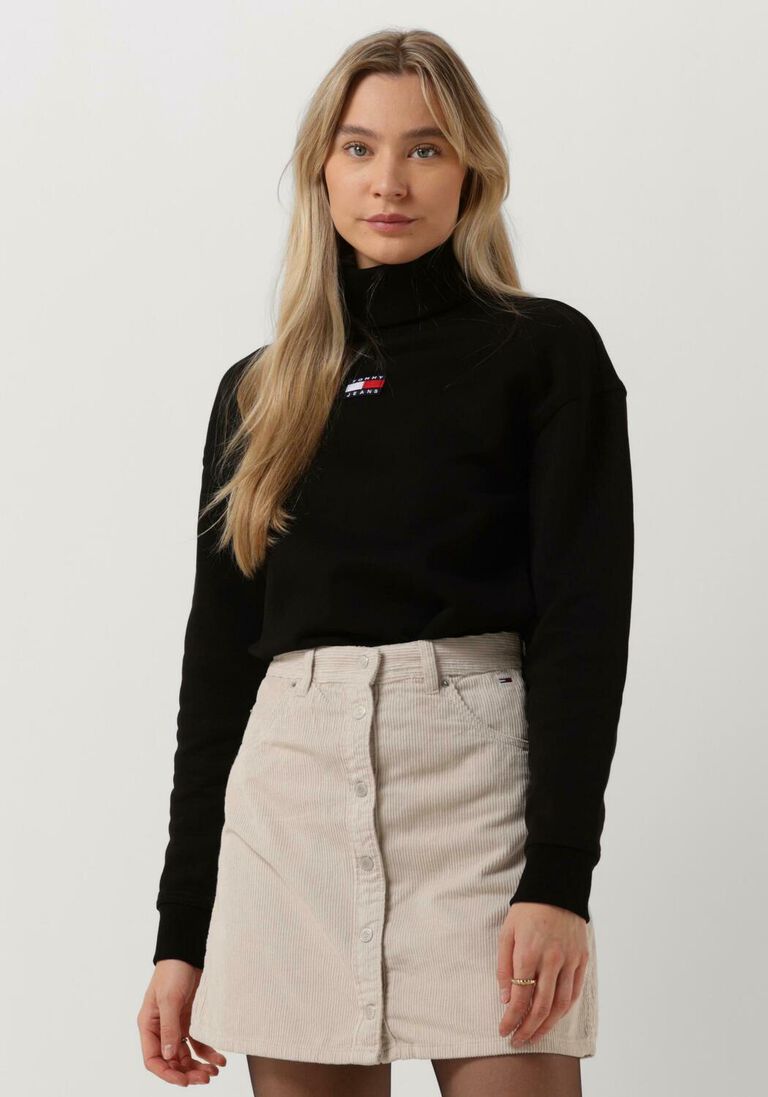 TOMMY JEANS zwarte tommy jeans coltrui heavyweight knits col